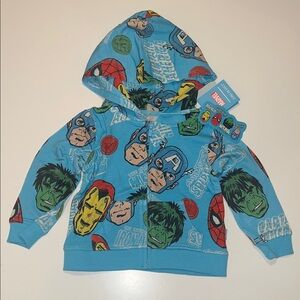 Marvel Heroes Blue Kids Zippered Hoodie